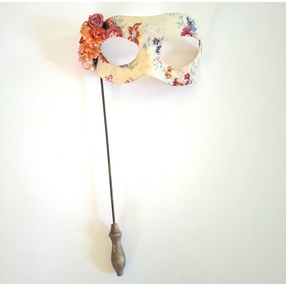 Vintage Floral Handmade Masquerade Mask Victorian Fabric